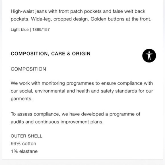 Zara wide leg jeans with gold buttons - Picture 5 of 9